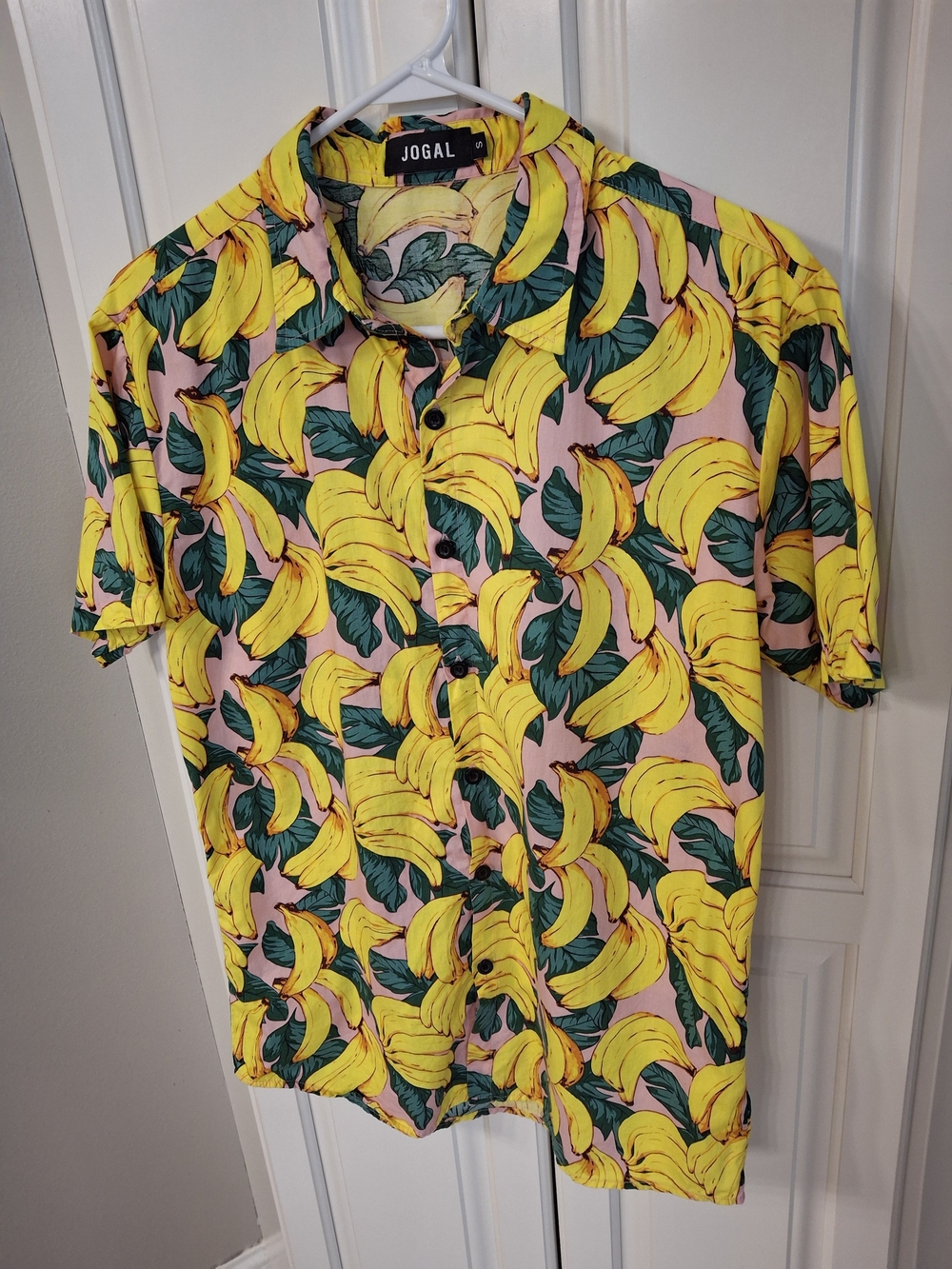 Men’s Yellow Banana Print Short-Sleeve Shirt